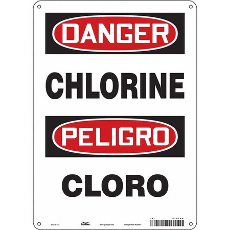Safety Sign, 14 in H, 10 in W, Vertical Rectangle, English, Spanish, 470T46 MPN:470T46