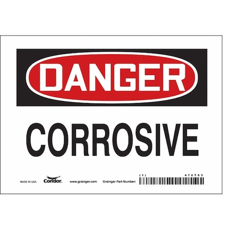 Safety Sign, 5 in Height, 7 in Width, Vinyl, Horizontal Rectangle, English, 470T63 MPN:470T63