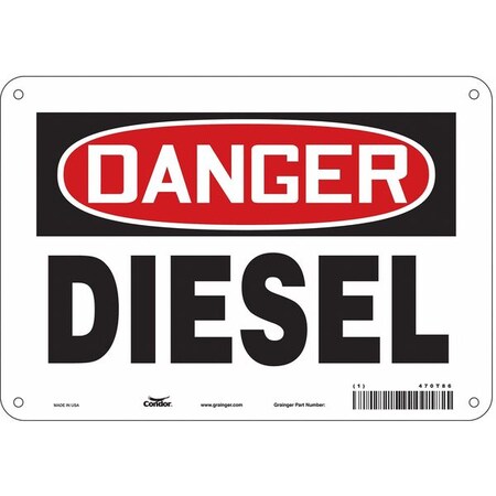 Safety Sign, 7 in Height, 10 in Width, Polyethylene, Vertical Rectangle, English, 470T86 MPN:470T86