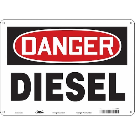 Safety Sign, 10 in Height, 14 in Width, Polyethylene, Horizontal Rectangle, English, 470T87 MPN:470T87