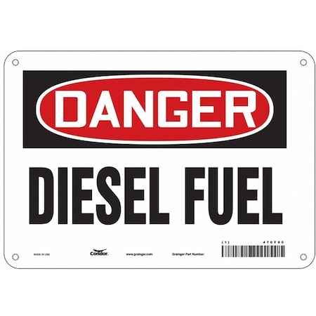Safety Sign, 7 in Height, 10 in Width, Aluminum, Vertical Rectangle, English, 470T90 MPN:470T90