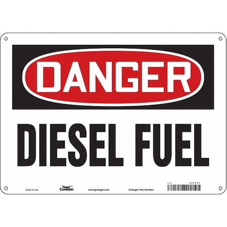 Safety Sign, 10 in Height, 14 in Width, Aluminum, Horizontal Rectangle, English, 470T91 MPN:470T91