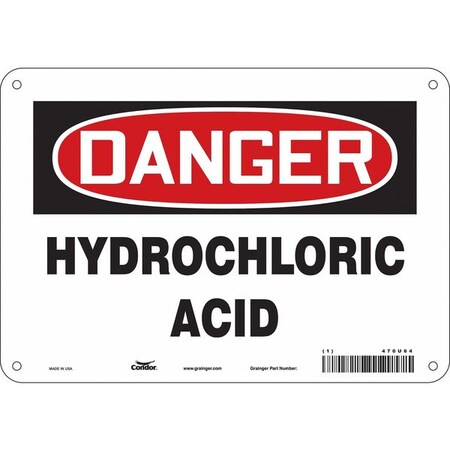 Safety Sign, 7 in Height, 10 in Width, Polyethylene, Vertical Rectangle, English, 470U64 MPN:470U64