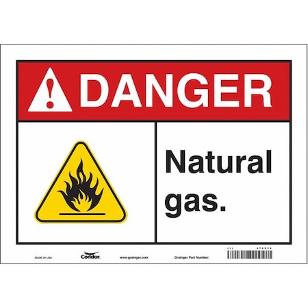 Safety Sign, 10 in Height, 14 in Width, Vinyl, Horizontal Rectangle, English, 470V20 MPN:470V20