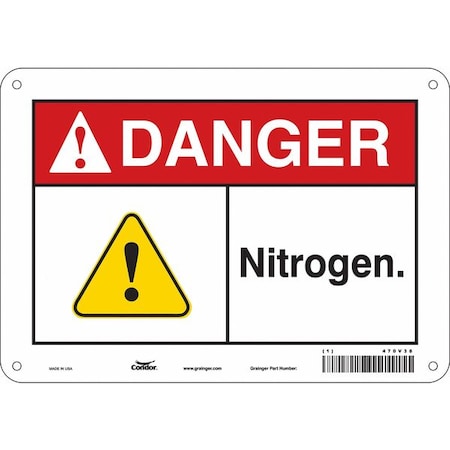 Safety Sign, 7 in Height, 10 in Width, Polyethylene, Vertical Rectangle, English, 470V38 MPN:470V38