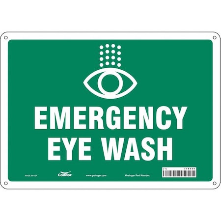 Emergency Eye Wash, 14 in W x 10 in H, Horizontal Rectangle, Aluminum, 470X80 MPN:470X80