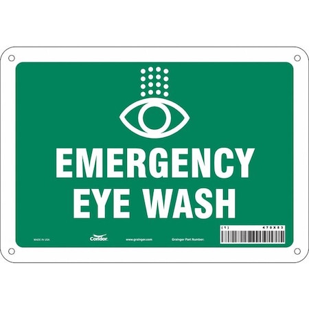 Emergency Eye Wash, 10 in W x 7 in H, Vertical Rectangle, Polyethylene, 470X83 MPN:470X83