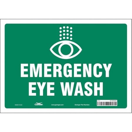 Emergency Eye Wash, 14 in W x 10 in H, Horizontal Rectangle, Vinyl, 470X86 MPN:470X86