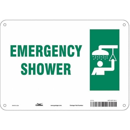 Emergency Shower, 10 in W x 7 in H, Vertical Rectangle, Aluminum, 470Y01 MPN:470Y01