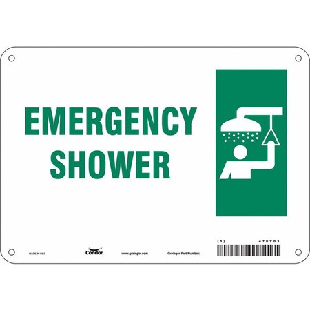 Emergency Shower, 10 in W x 7 in H, Vertical Rectangle, Polyethylene, 470Y03 MPN:470Y03