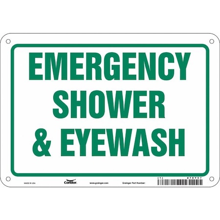 Emergency Shower & Eyewash, 10 in W x 7 in H, Vertical Rectangle, Aluminum, 470Y07 MPN:470Y07