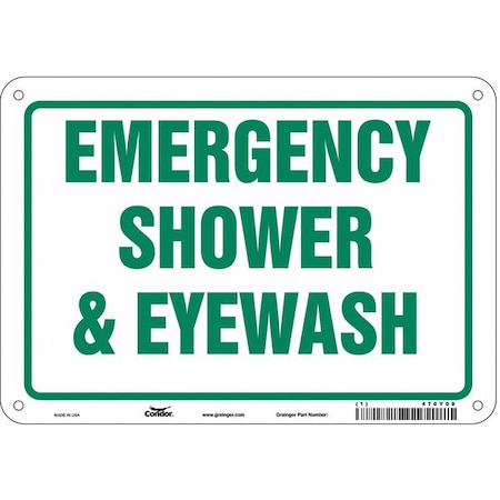 Emergency Shower & Eyewash, 10 in W x 7 in H, Vertical Rectangle, Polyethylene, 470Y09 MPN:470Y09