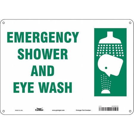 Emergency Shower And Eye Wash, 14 in W x 10 in H, Horizontal Rectangle, Aluminum, 470Y14 MPN:470Y14