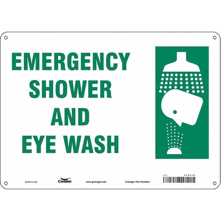 Emergency Shower And Eye Wash, 14 in W x 10 in H, Horizontal Rectangle, Polyethylene, 470Y16 MPN:470Y16