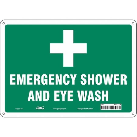 Emergency Shower And Eye Wash, 14 in W x 10 in H, Horizontal Rectangle, Aluminum, 470Y20 MPN:470Y20