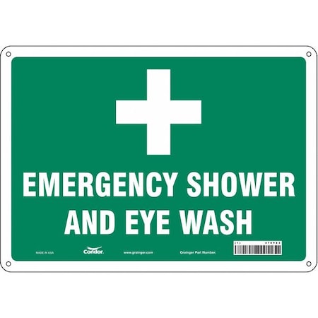 Emergency Shower And Eye Wash, 14 in W x 10 in H, Horizontal Rectangle, Polyethylene, 470Y23 MPN:470Y23
