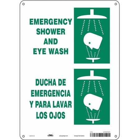 Emergency Shower And Eye Wash/Ducha De Emergencia Y Para Lavar Los Ojos, 10 in W x 14 in H, 470Y27 MPN:470Y27