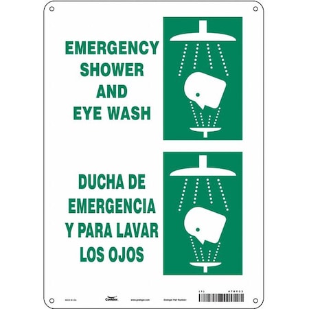 Emergency Shower And Eye Wash/Ducha De Emergencia Y Para Lavar Los Ojos, 10 in W x 14 in H, 470Y33 MPN:470Y33