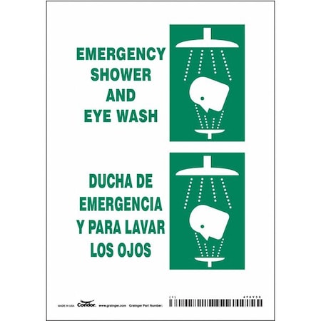 Emergency Shower And Eye Wash/Ducha De Emergencia Y Para Lavar Los Ojos, 5 in x 7 in, Vinyl, 470Y35 MPN:470Y35
