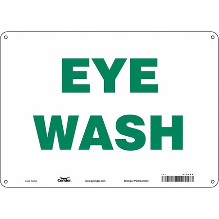 Eye Wash, 14 in W x 10 in H, Horizontal Rectangle, Aluminum, 470Y46 MPN:470Y46