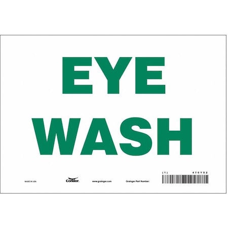 Eye Wash, 10 in W x 7 in H, Vertical Rectangle, Vinyl, 470Y52 MPN:470Y52