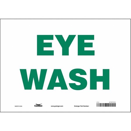 Eye Wash, 14 in W x 10 in H, Horizontal Rectangle, Vinyl, 470Y53 MPN:470Y53