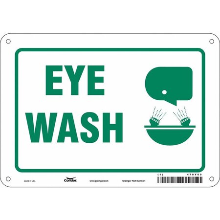 Eye Wash, 10 in W x 7 in H, Vertical Rectangle, Aluminum, 470Y60 MPN:470Y60
