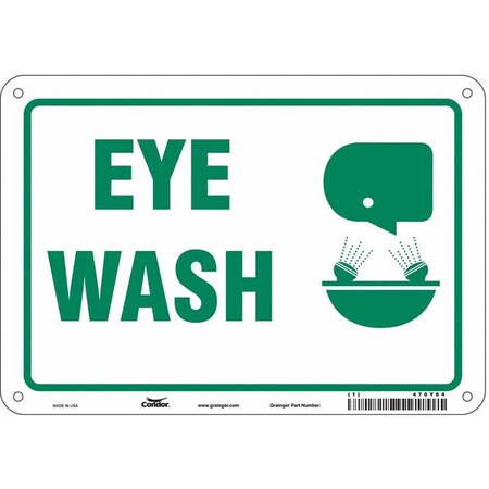 Eye Wash, 10 in W x 7 in H, Vertical Rectangle, Polyethylene, 470Y64 MPN:470Y64