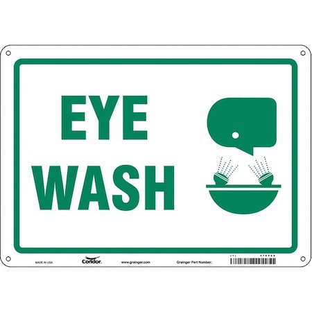 Eye Wash, 14 in W x 10 in H, Horizontal Rectangle, Polyethylene, 470Y65 MPN:470Y65