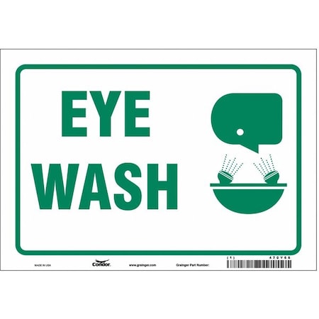 Eye Wash, 10 in W x 7 in H, Vertical Rectangle, Vinyl, 470Y66 MPN:470Y66