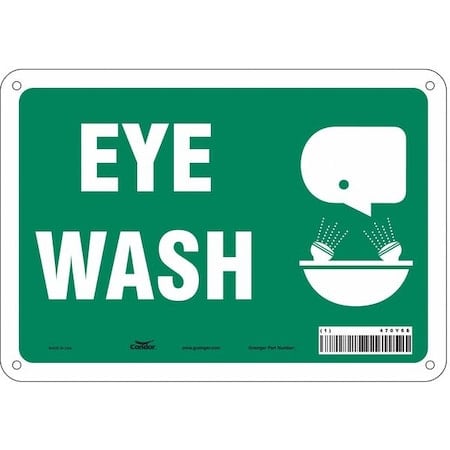 Eye Wash, 10 in W x 7 in H, Vertical Rectangle, Aluminum, 470Y68 MPN:470Y68