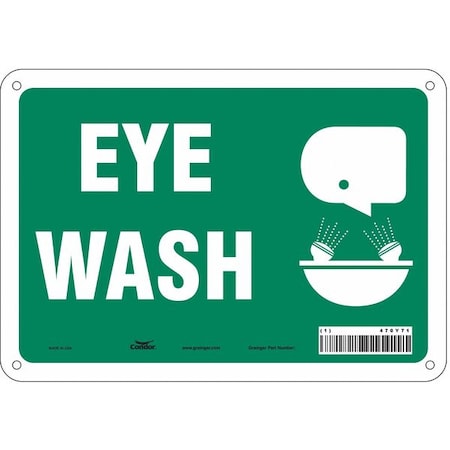 Eye Wash, 10 in W x 7 in H, Vertical Rectangle, Polyethylene, 470Y71 MPN:470Y71