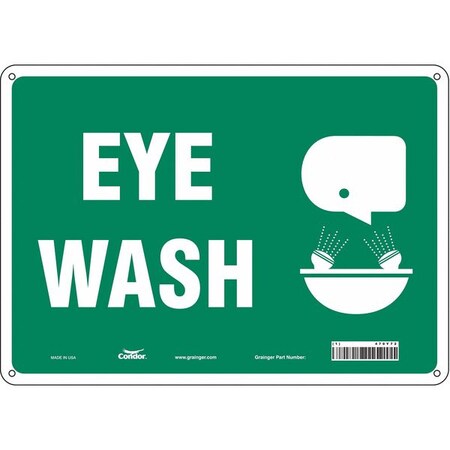 Eye Wash, 14 in W x 10 in H, Horizontal Rectangle, Polyethylene, 470Y72 MPN:470Y72
