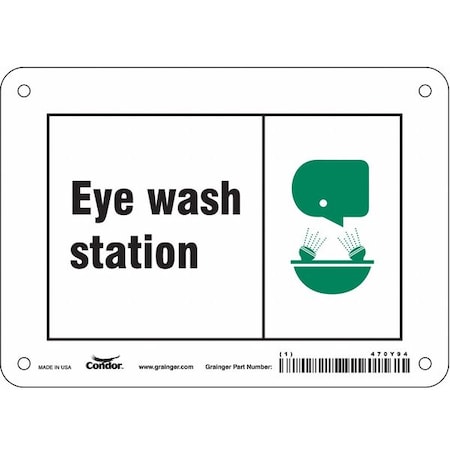 Eye Wash Station, 7 in W x 5 in H, Horizontal Rectangle, Aluminum, 470Y94 MPN:470Y94