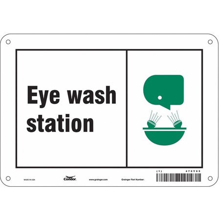 Eye Wash Station, 10 in W x 7 in H, Vertical Rectangle, Aluminum, 470Y95 MPN:470Y95