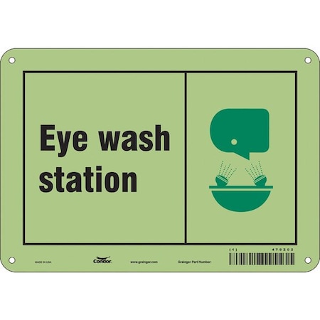 Eye Wash Station, 10 in W x 7 in H, Vertical Rectangle, Aluminum, 470Z02 MPN:470Z02