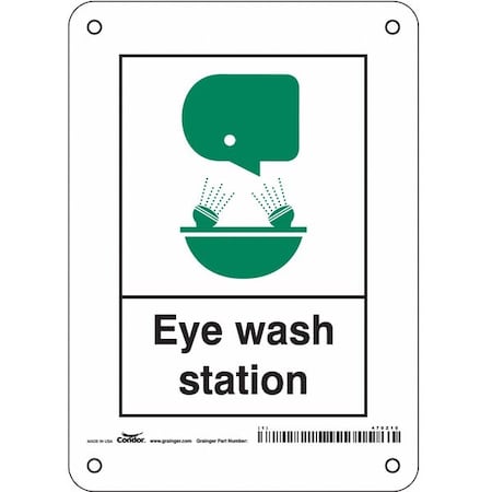 Eye Wash Station, Aluminum, 7 in x 5 in, Mounting Holes MPN:470Z10