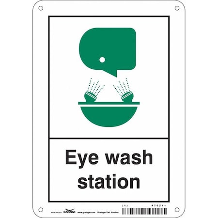 Eye Wash Station, 7 in W x 10 in H, Horizontal Rectangle, Aluminum, 470Z11 MPN:470Z11