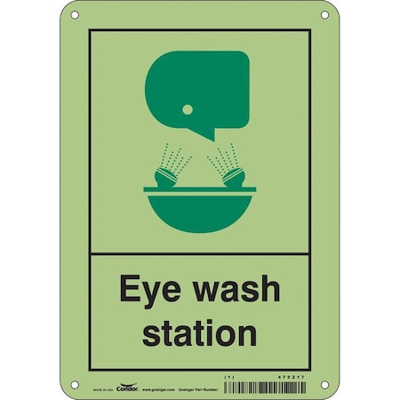 Eye Wash Station, 7 in W x 10 in H, Horizontal Rectangle, Aluminum, 470Z17 MPN:470Z17