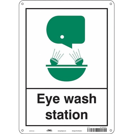 Eye Wash Station, 10 in W x 14 in H, Vertical Rectangle, Polyethylene, 470Z21 MPN:470Z21