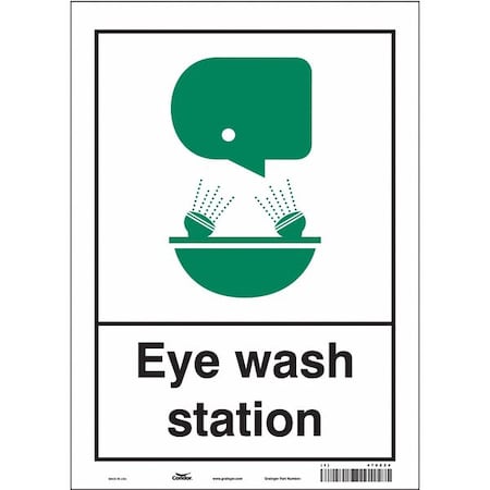 Eye Wash Station, 10 in W x 14 in H, Vertical Rectangle, Vinyl, 470Z24 MPN:470Z24