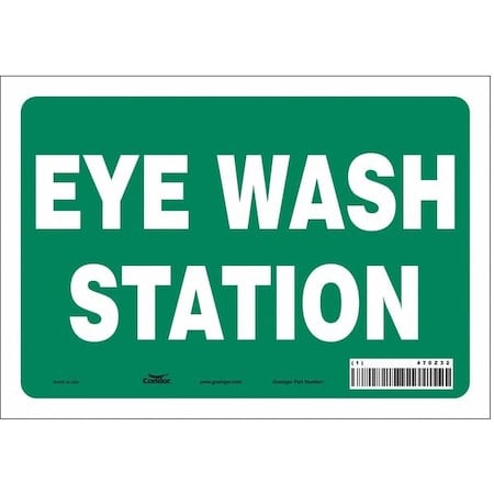Eye Wash Station, 10 in W x 7 in H, Vertical Rectangle, Vinyl, 470Z32 MPN:470Z32