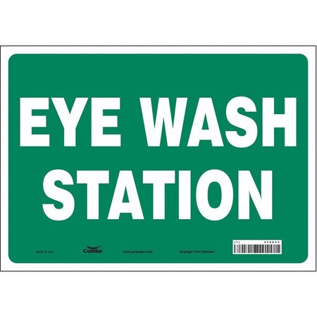 Eye Wash Station, 14 in W x 10 in H, Horizontal Rectangle, Vinyl, 470Z33 MPN:470Z33