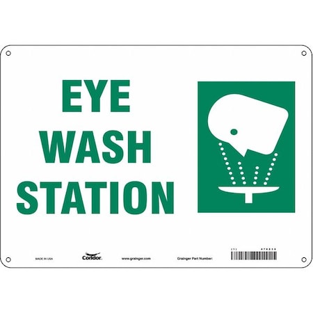 Eye Wash Station, 14 in W x 10 in H, Horizontal Rectangle, Aluminum, 470Z35 MPN:470Z35