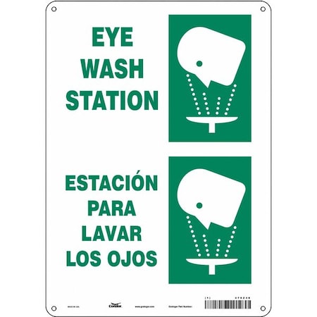 Eye Wash Station/Estacion Para Lavar Los Ojos, 10 in x 14 in, Vertical Rectangle, Aluminum, 470Z48 MPN:470Z48