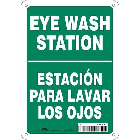 Eye Wash Station/Estacion Para Lavar Los Ojos, 7 in x 10 in, Horizontal Rectangle, Aluminum, 470Z53 MPN:470Z53