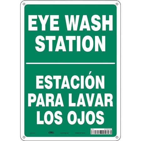 Eye Wash Station/Estacion Para Lavar Los Ojos, 10 in x 14 in, Vertical Rectangle, Aluminum, 470Z54 MPN:470Z54