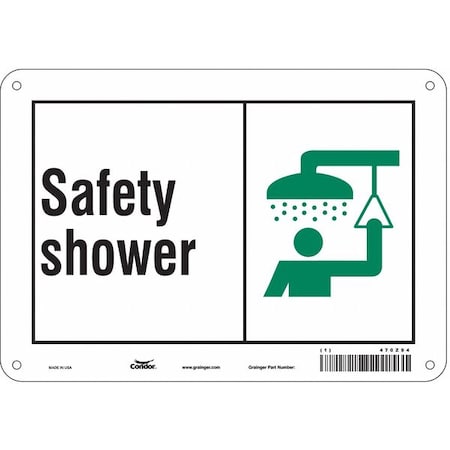 Safety Shower, 10 in W x 7 in H, Vertical Rectangle, Aluminum, 470Z94 MPN:470Z94