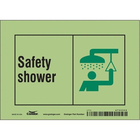 Safety Shower, 7 in W x 5 in H, Horizontal Rectangle, Glow Vinyl, 470Z96 MPN:470Z96