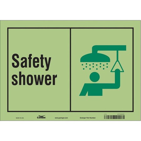 Safety Shower, 14 in W x 10 in H, Horizontal Rectangle, Glow Vinyl, 470Z98 MPN:470Z98